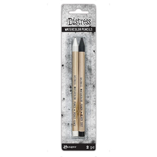 Tim Holtz Distress Watercolor Pencil 2/Pkg Picket Fence and Black Soot