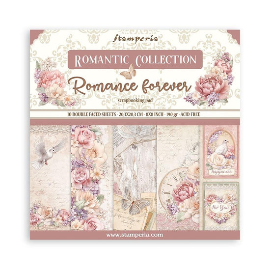 Stamperia Double-Sided Paper Pad 8"X8" 10/Pkg Romance Forever, 10 Designs/1 Each