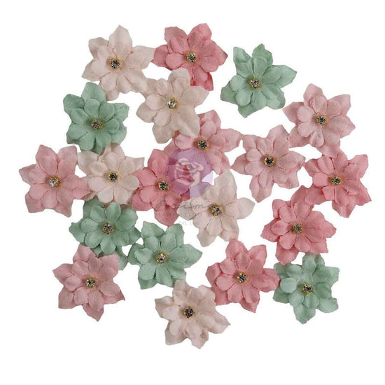Prima Paper Flowers 20/Pkg Buttons & Keepsakes Delicate Trimmings