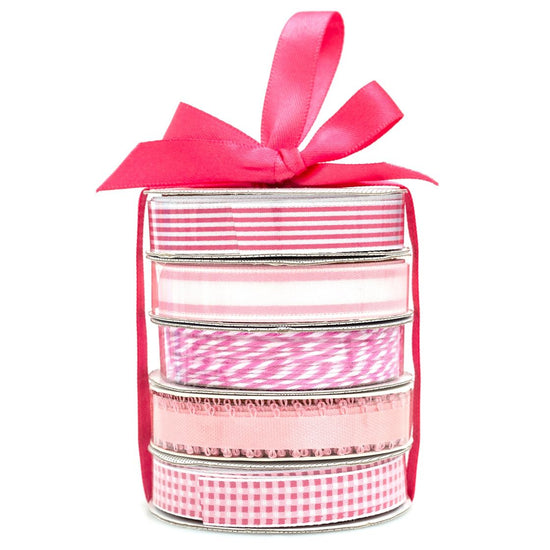 American Crafts Premium Ribbon & Twine 5/Pkg Spring Pink