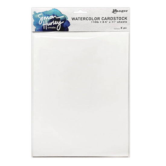 Simon Hurley create. Smooth Watercolor Cardstock 8 pack