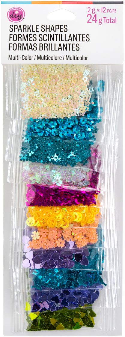 CousinDIY Sparkle Shapes 2g 12/Pkg Multi Colored