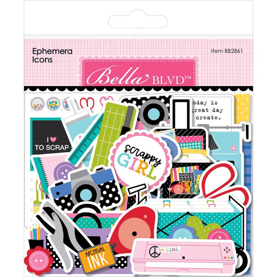 Bella Blvd Cardstock Ephemera Icons, Lets Scrapbook