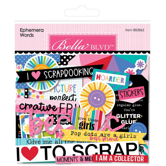 Bella Blvd Cardstock Ephemera Words, Lets Scrapbook