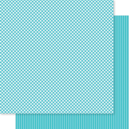 Bella Besties Gingham & Stripes Double-Sided Cardstock 12X12 Ice