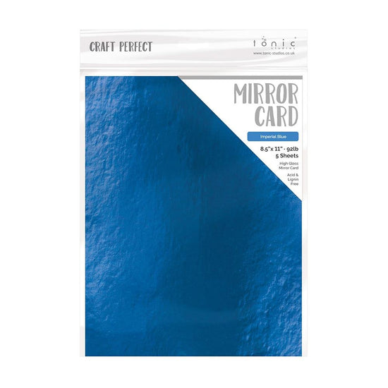 Craft Perfect Mirror Cardstock 8.5"X11" 5/Pkg High Gloss Imperial Blue