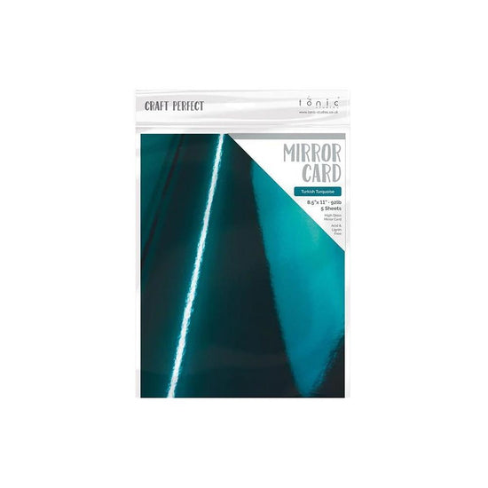 Craft Perfect Mirror Cardstock 8.5"X11" 5/Pkg High Gloss Turkish Turquoise