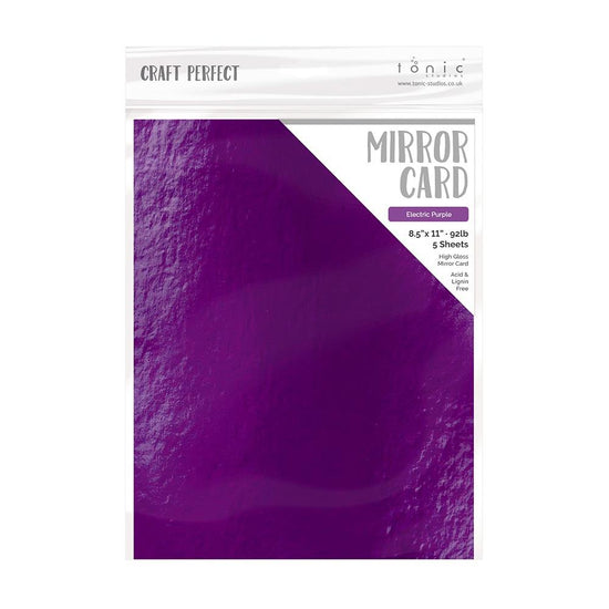 Craft Perfect Mirror Cardstock 8.5"X11" 5/Pkg High Gloss Electric Purple