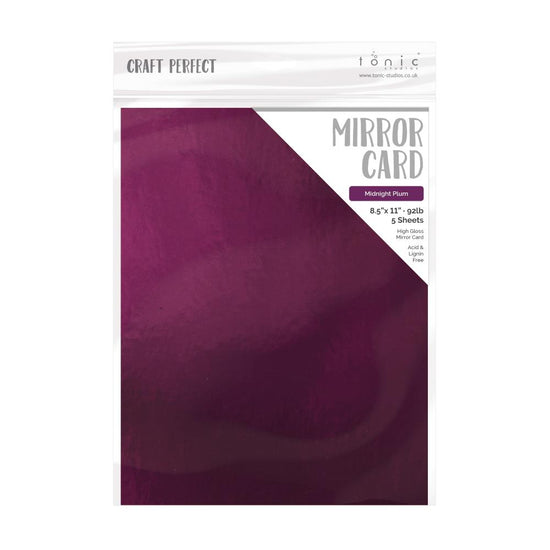Craft Perfect Mirror Cardstock 8.5"X11" 5/Pkg High Gloss Midnight Plum