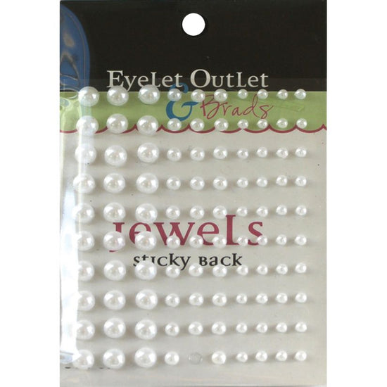 Eyelet Outlet Adhesive Pearls Multi-Size 100/Pkg White