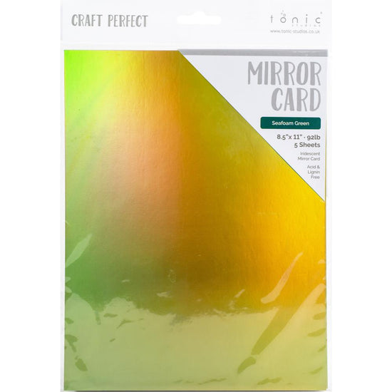 Craft Perfect Iridescent Mirror Cardstock 8.5"X11" 5/Pkg Iridescent Seafoam Green