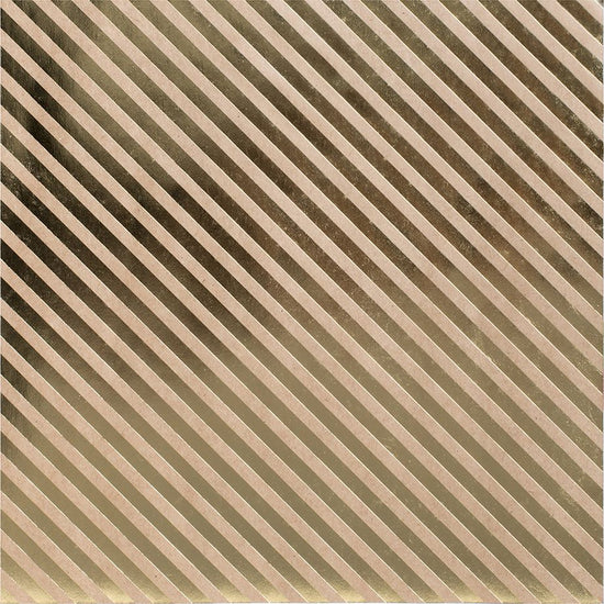 Bazzill Foiled Kraft Cardstock 12"X12" Gold Stripe