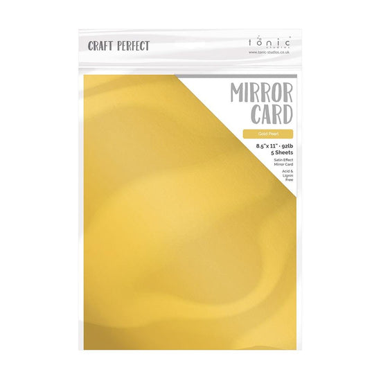 Craft Perfect Satin Mirror Cardstock 8.5"X11" 5/Pkg Satin Gold Pearl