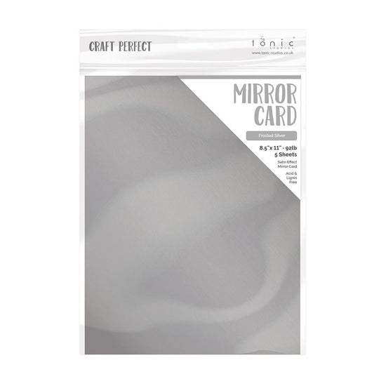 Craft Perfect Satin Mirror Cardstock 8.5"X11" 5/Pkg Satin Frosted Silver