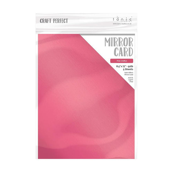 Craft Perfect Satin Mirror Cardstock 8.5"X11" 5/Pkg Satin Pink Chiffon