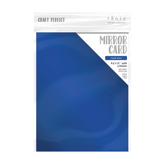 Craft Perfect Satin Mirror Cardstock 8.5"X11" 5/Pkg Satin Cobalt Velour