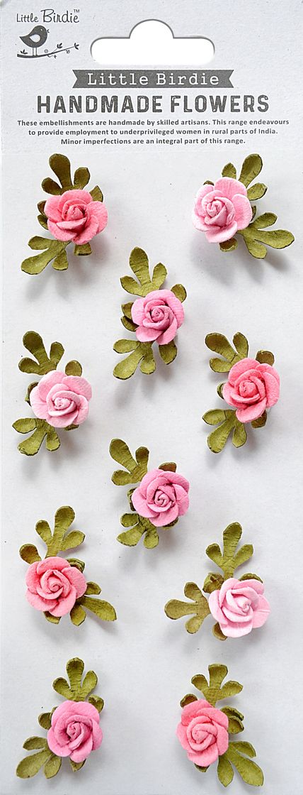 Little Birdie Petite Rose Paper Flowers 10/Pkg Celebrate Life