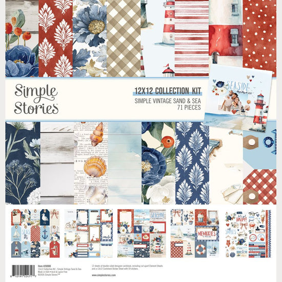 Simple Stories Collection Kit 12"X12" Vintage Sand & Sea