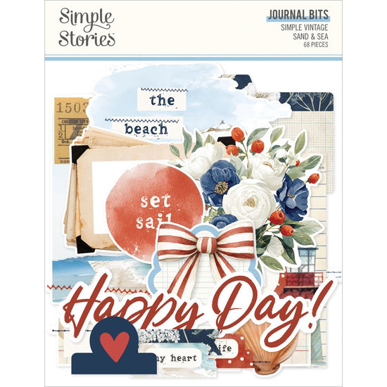 Simple Stories Bits & Pieces Die Cuts Vintage Sand & Sea Journal