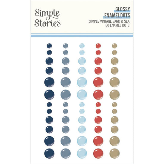 Simple Stories Glossy Enamel Dots Vintage Sand & Sea
