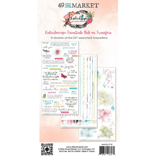 49 And Market Rub-On Transfer Set Essentials Kaleidoscope