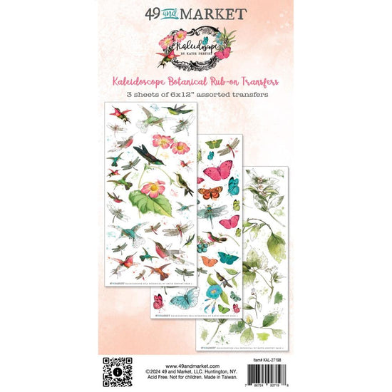 49 And Market Rub-On Transfer Set Botanical Kaleidoscope