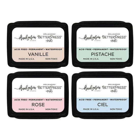 Spellbinders Blushing Macarons BetterPress Ink Mini Set by Frank Garcia - 4 Pack