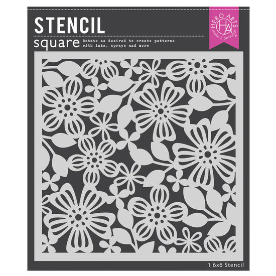 Hero Arts SPRING FLORAL STENCIL FROM THE FRIENDSHIP BLOOMS COLLECTION