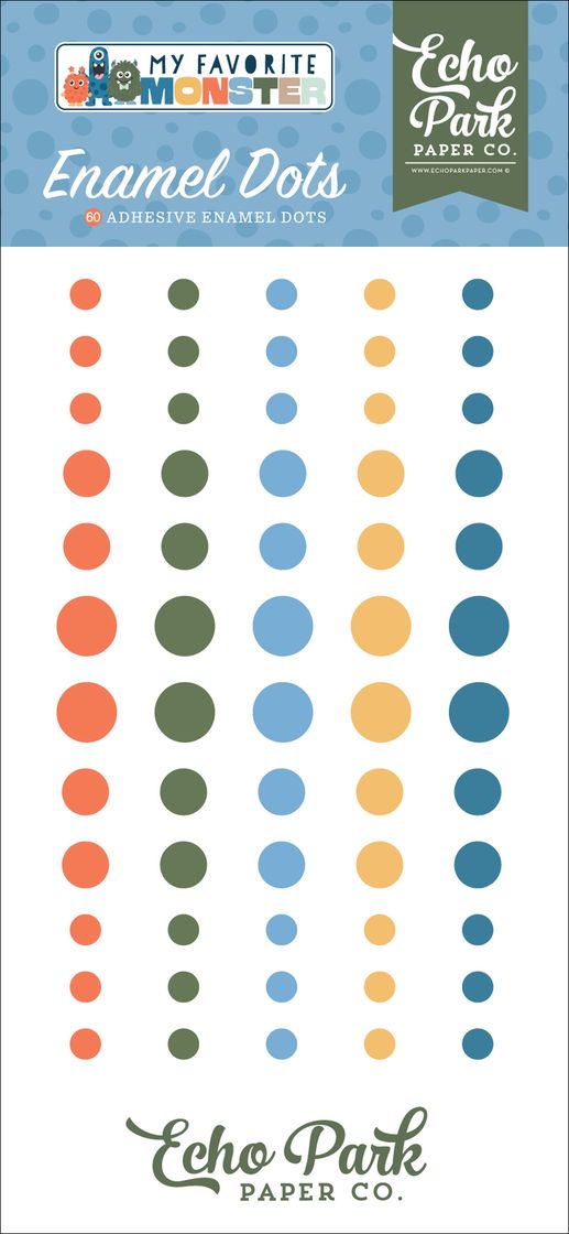 Echo Park Adhesive Enamel Dots My Favorite Monster