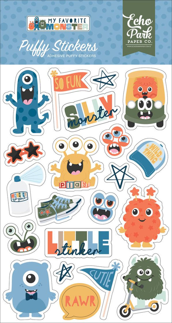 Echo Park Puffy Stickers My Favorite Monster