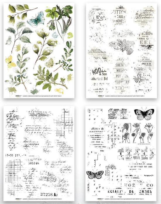 Arden Creative Studio Garden Chronicles Essentials 6in x 8in Rub-On Transfer Set
