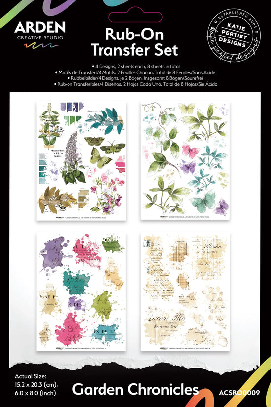 Arden Creative Studio Garden Chronicles 6in x 8in Rub-On Transfer Set