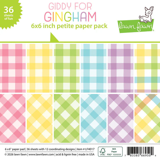 Lawn Fawn giddy for gingham petite paper pack