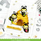 Lawn Fawn bee happy background stencils