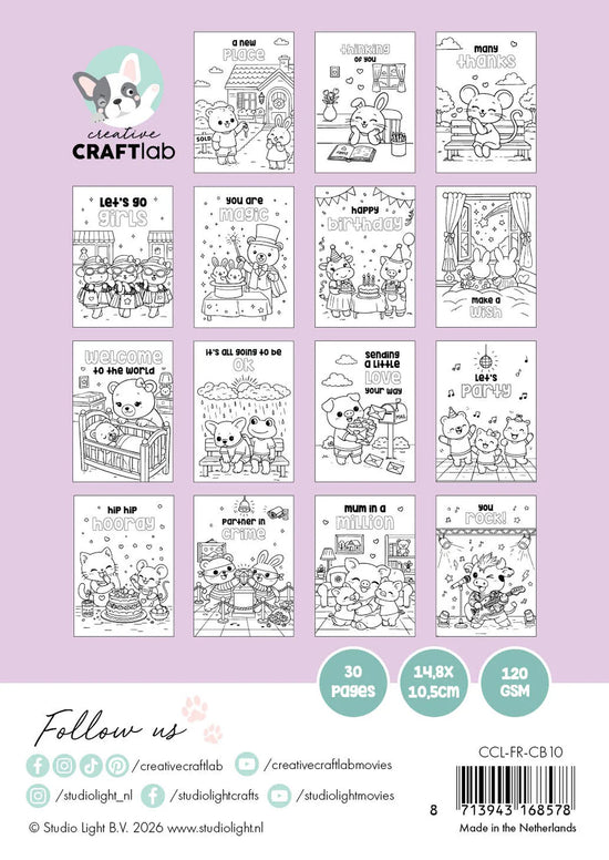 Studio Light Coloring Book Friendz Cuties Friendz 30 Sheets