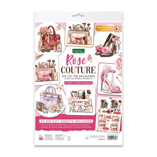 Katy Sue Rose Couture Die Cut Decoupage & Embellishment Collection (pack of 10)
