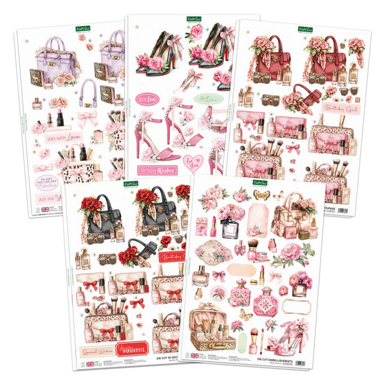 Katy Sue Rose Couture Die Cut Decoupage & Embellishment Collection (pack of 10)