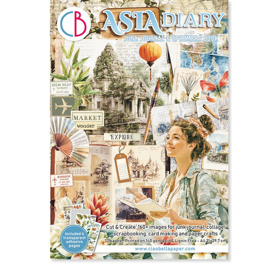 Ciao Bella Asia Diary Junk Journal & Ephemera Book A4 32/Pkg