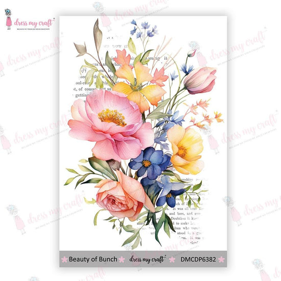 Dress My Craft Mini Transfer Me Sheet 4"X6" Beauty of Bunch