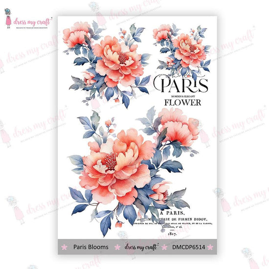 Dress My Craft Mini Transfer Me Sheet 4"X6" Paris Blooms