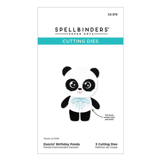 Spellbinders Etched Dies From The Monster Birthday Collection Dancin’ Birthday Panda