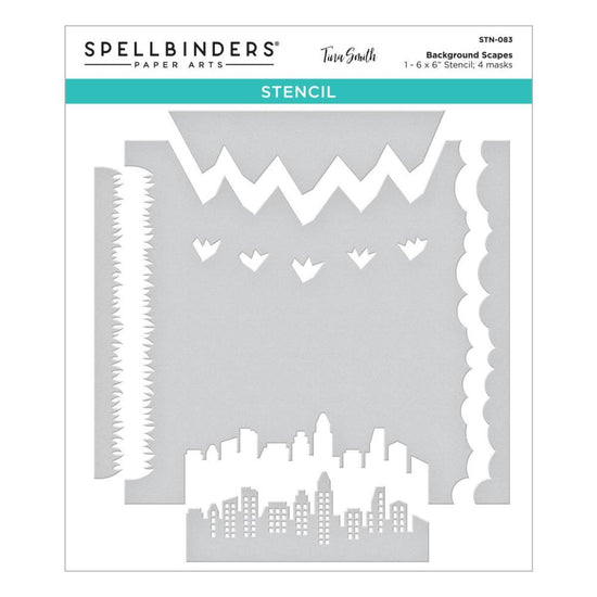 Spellbinders Stencil By Tina Smith Background Scapes, Windows With A View