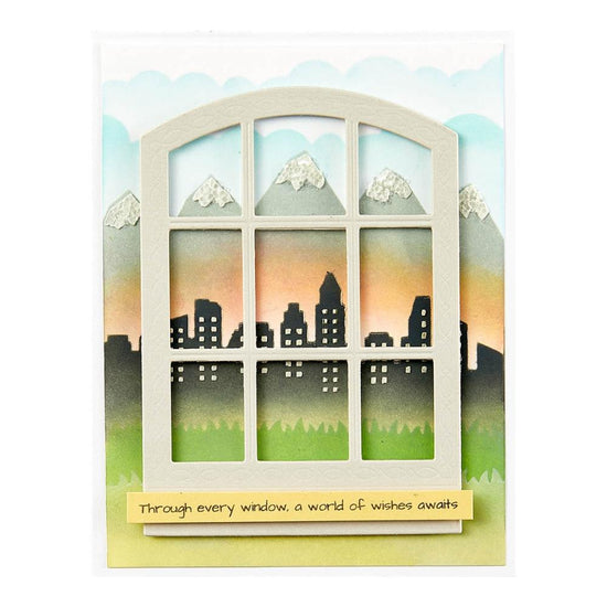 Spellbinders Stencil By Tina Smith Background Scapes, Windows With A View