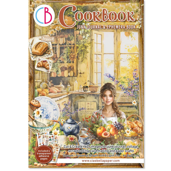 Ciao Bella Cookbook Junk Journal & Ephemera Book A4 32/Pkg
