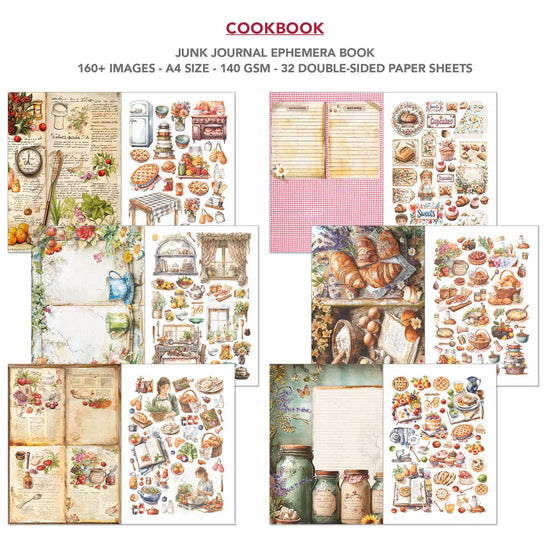 Ciao Bella Cookbook Junk Journal & Ephemera Book A4 32/Pkg