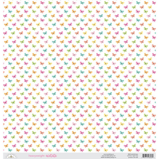 Doodlebug Butterfly Kisses Printed Acetate 12"X12"