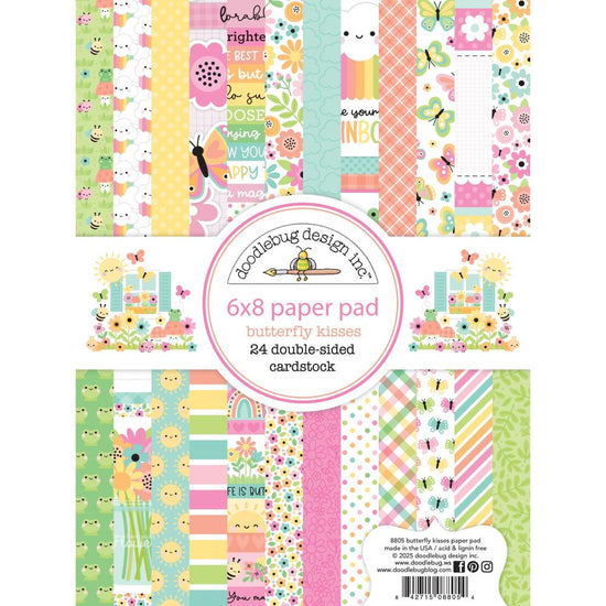 Doodlebug Double-Sided Paper Pad 6"X8" Butterfly Kisses