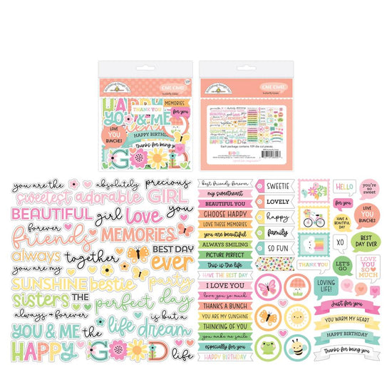 Doodlebug Chit Chat Die-Cuts Butterfly Kisses