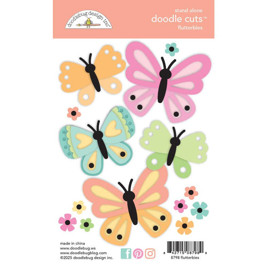 Doodlebug Doodle Cuts Dies Flutterbies Butterfly Kisses