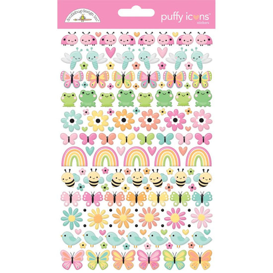 Doodlebug Puffy Icons Stickers Butterfly Kisses